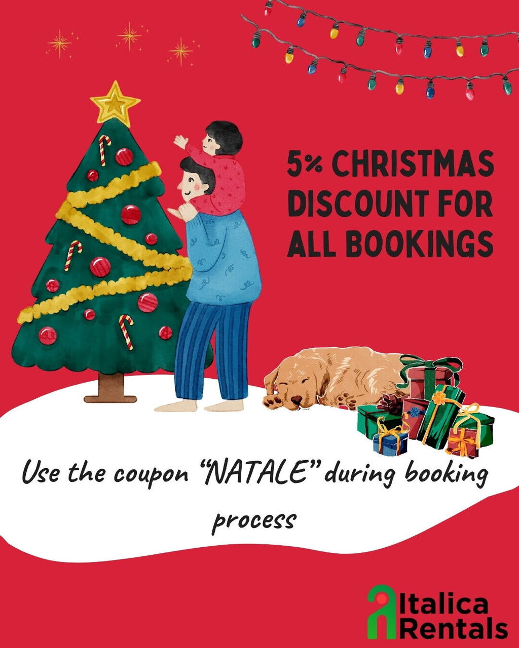 Vánoční sleva na ubytování v Itálii | Ušetřete 5 %